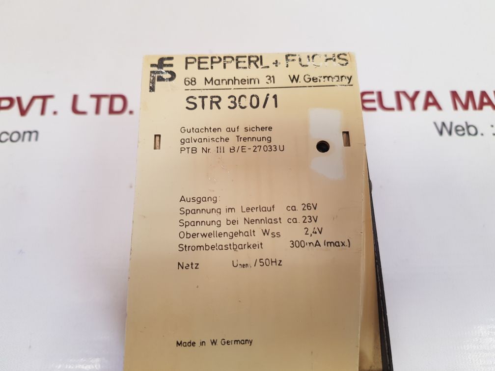 Pepperl+fuchs str300/1 power supply