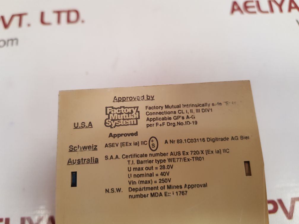 Pepperl+fuchs we77/ex-tr01 transformer isolated repeater