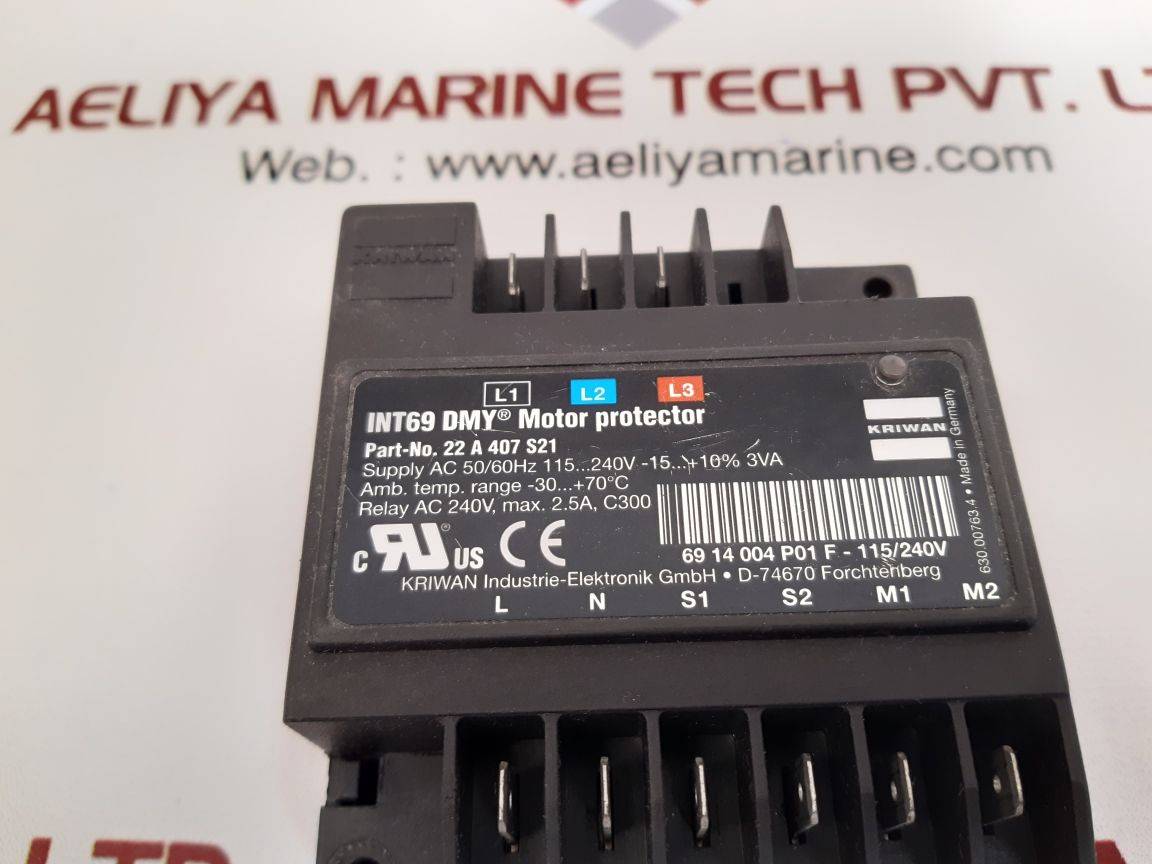 Kriwan int69 dmy compressor motor protector 22 a 407 s21