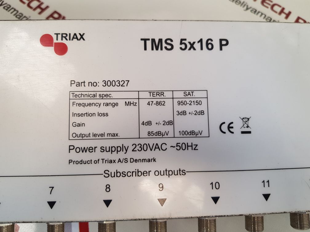 Triax tms 5x16p multiswitch with power supply 300327