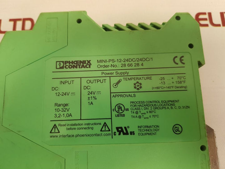 Phoenix contact mini-ps-12-24dc/24dc/1 mini power supply new
