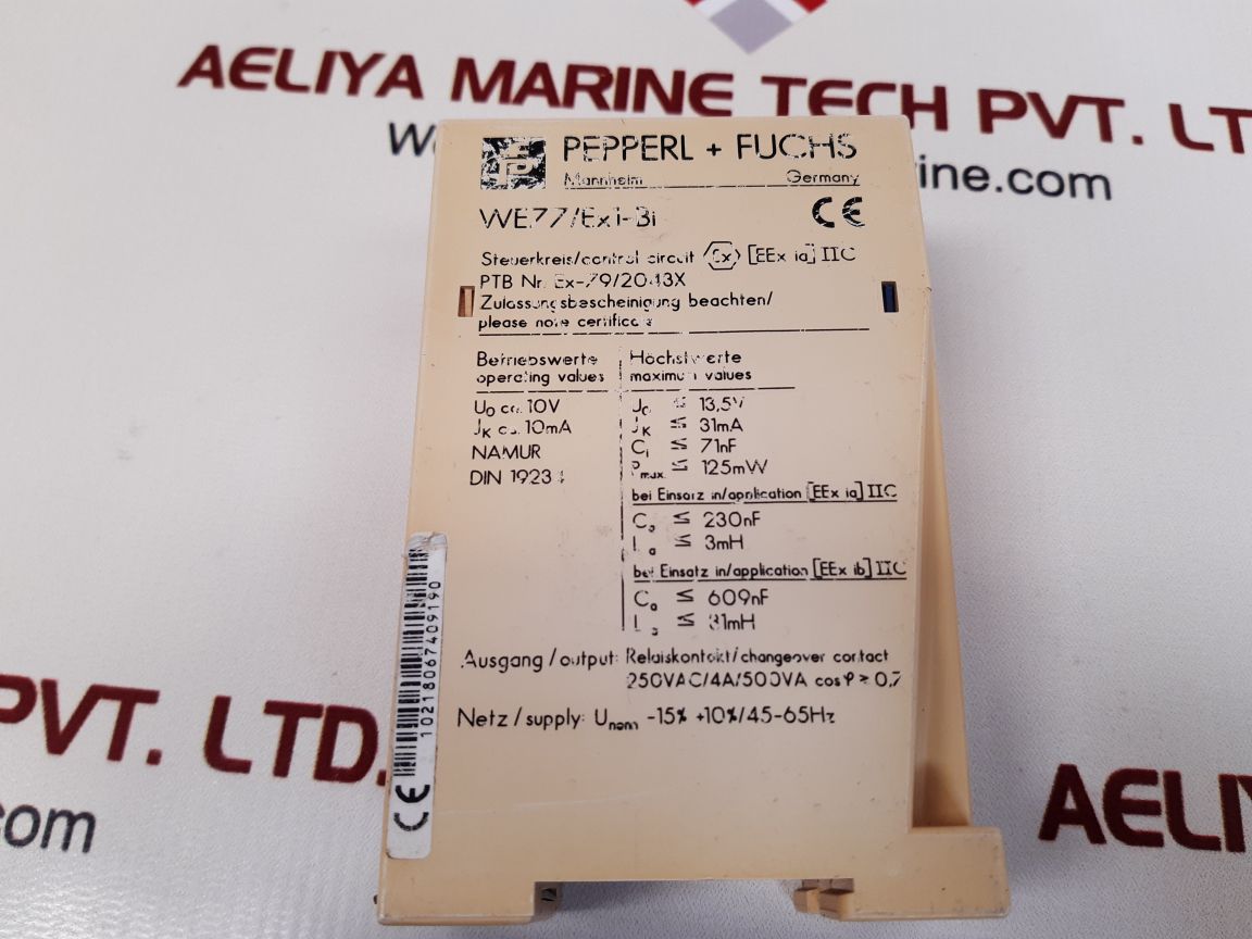 Pepperl+fuchs we77/ex1-bi switching amplifier ex-79/2043x