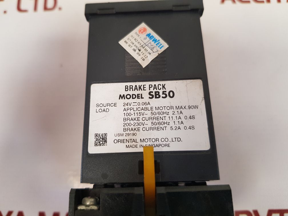 Oriental motor sb50 brake pack with base