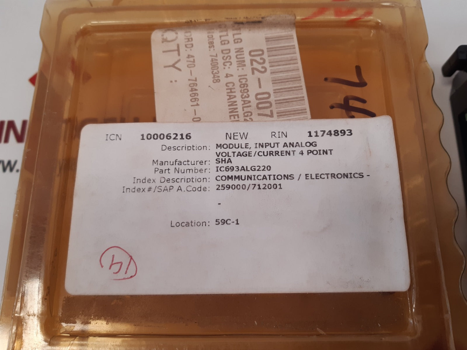 Ge fanuc ic693alg220j input module