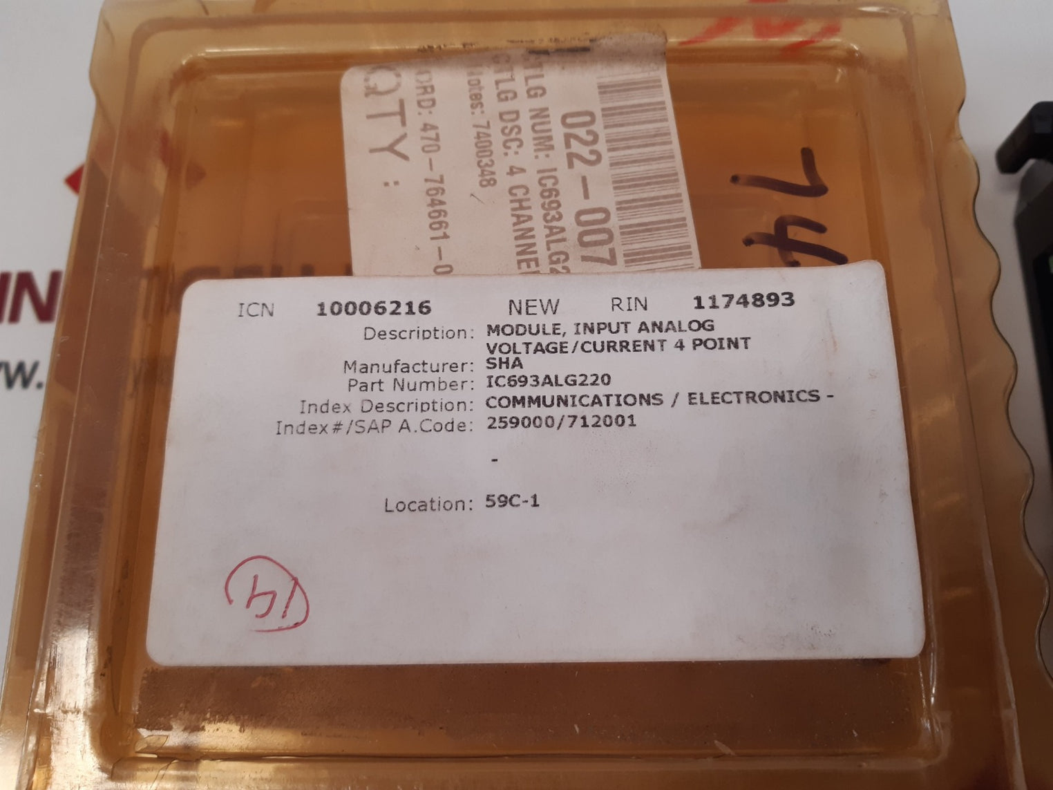 Ge fanuc ic693alg220j input module