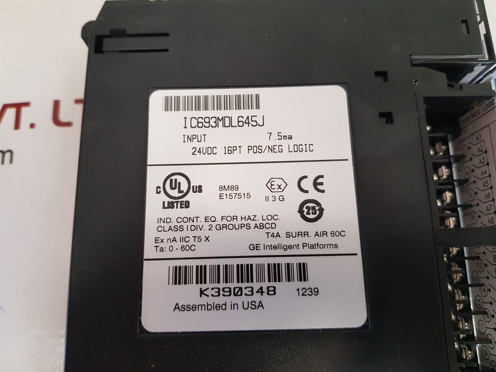 Ge Ic693Mdl645J Input Module 24Vdc 16Pt Pos/Neg Logic