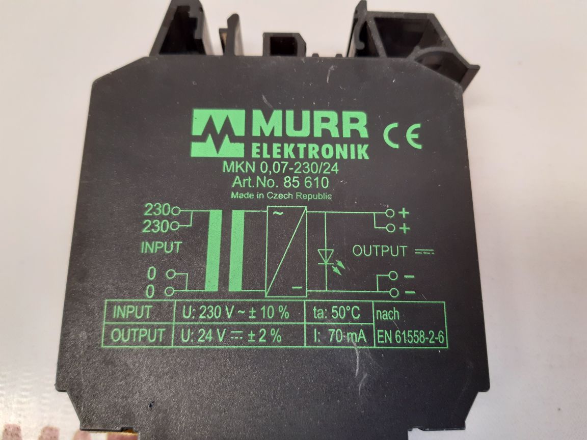 Murr elektronik mkn 0,07-230/24 power supply 85 610