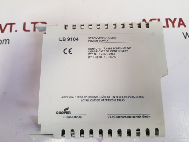 Ceag cooper crouse-hinds lb 9104 power supply ghg 127 0000 a 9104