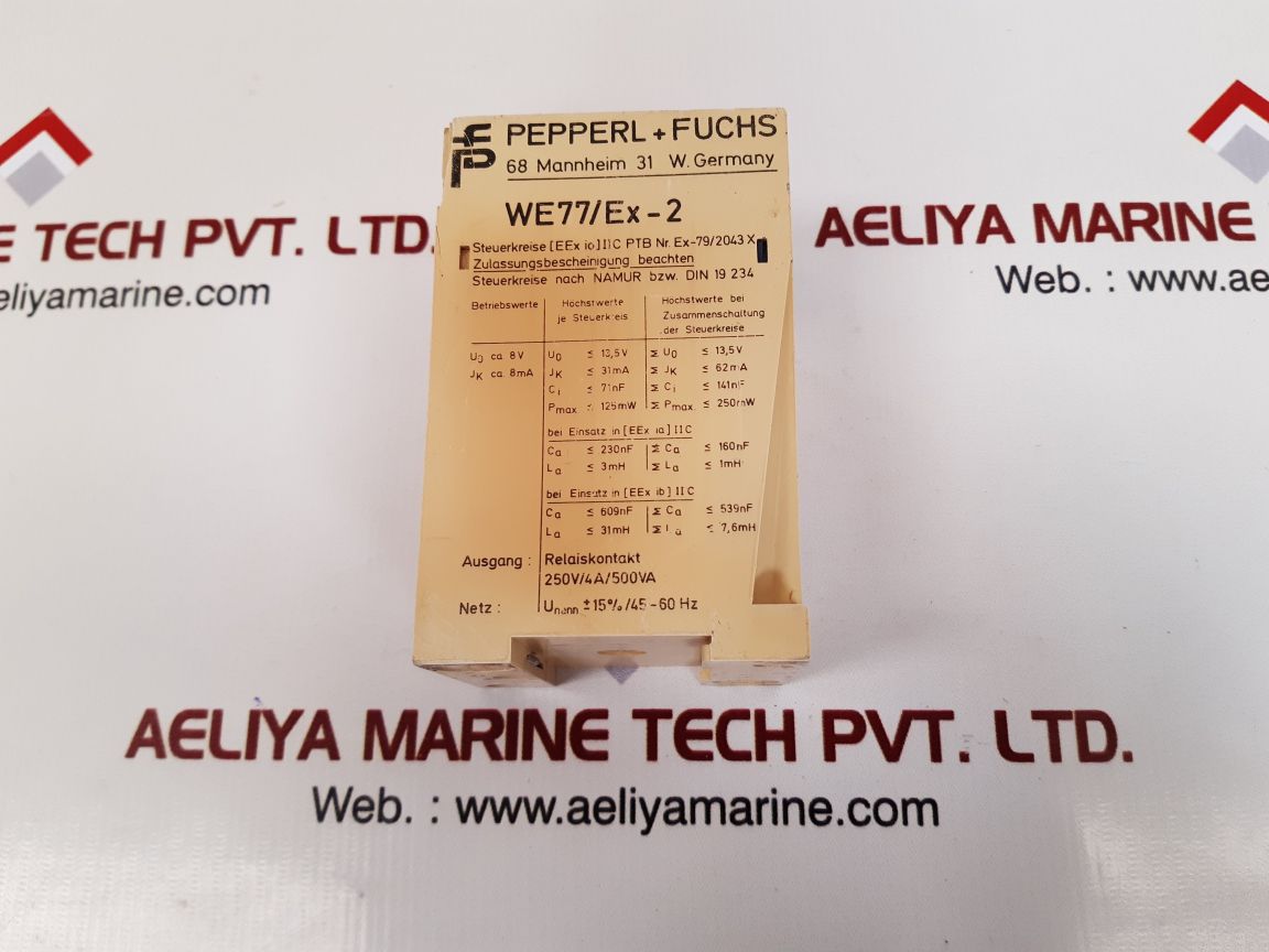 Pepperl+fuchs we77/ex-2 isolator amplifier switch ex-79/2043x