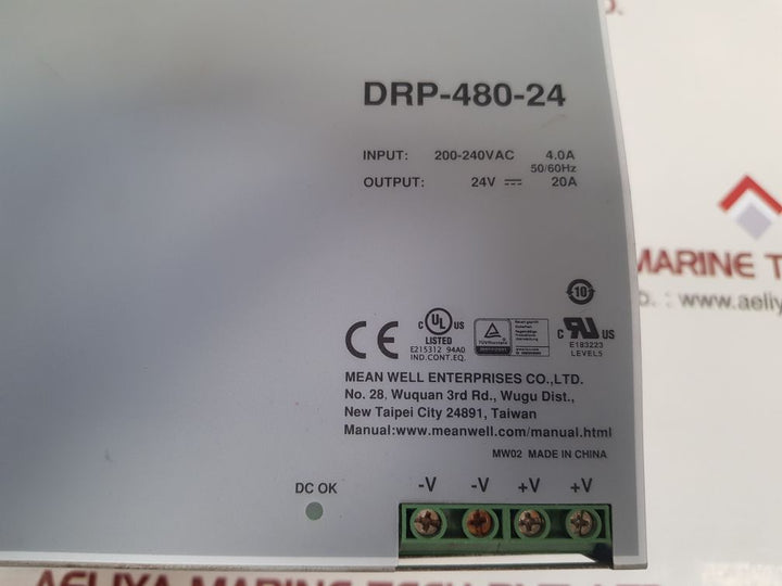 Mean well drp-480-24 switching regulator power supply