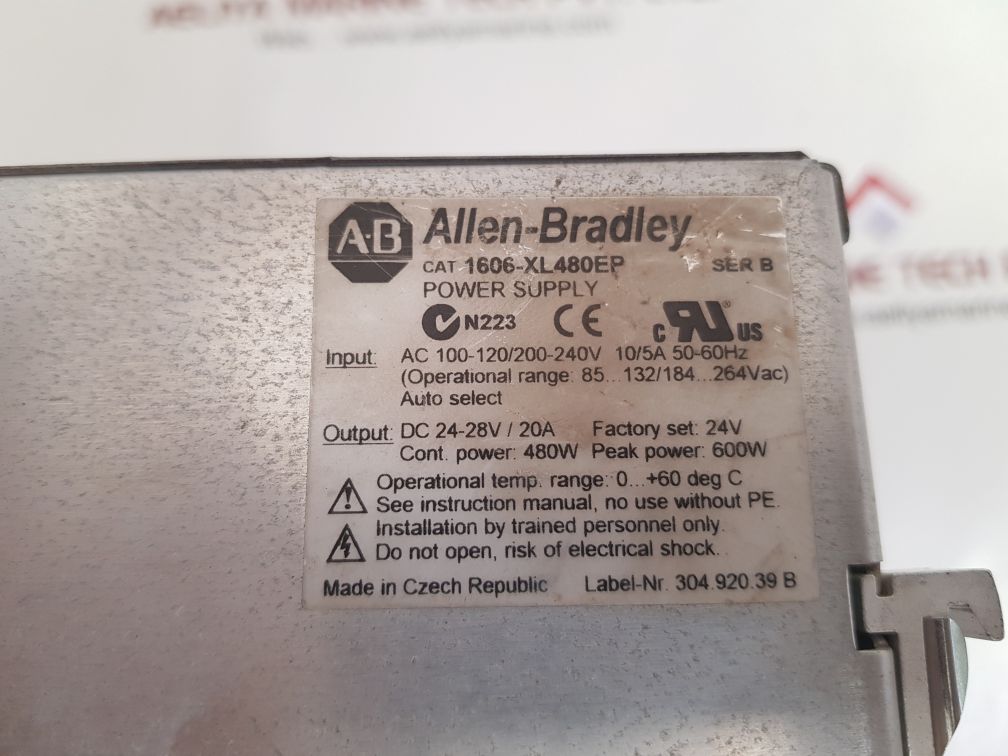 Allen-bradley 1606-xl480ep ser: b power supply
