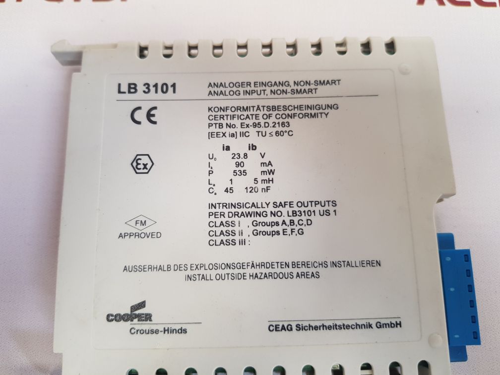 Ceag lb 3101 analog input module used