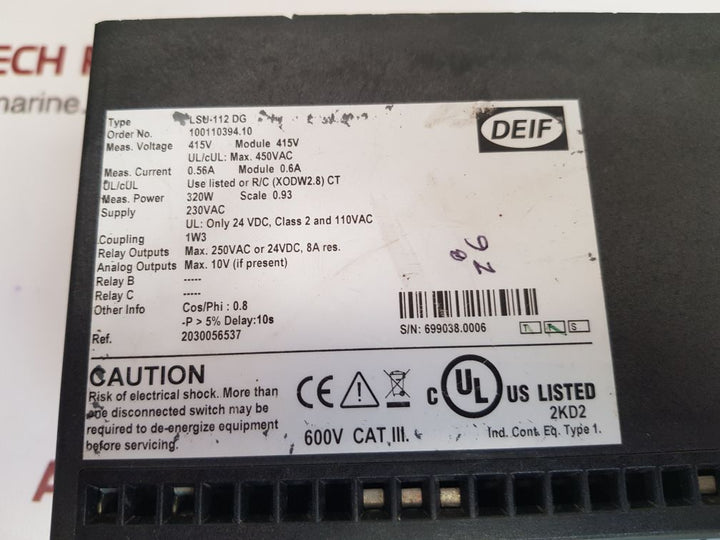 Deif lsu-112dg load sharing paralleling and operation unit