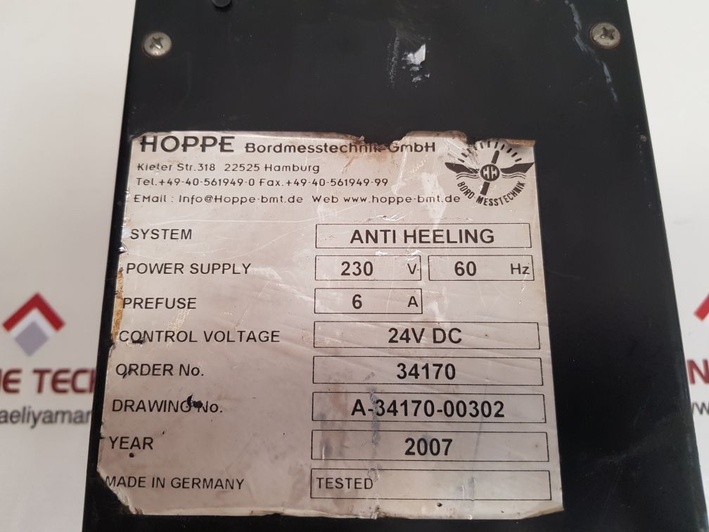 Hoppe-bmt ah_rp03d anti heeling system