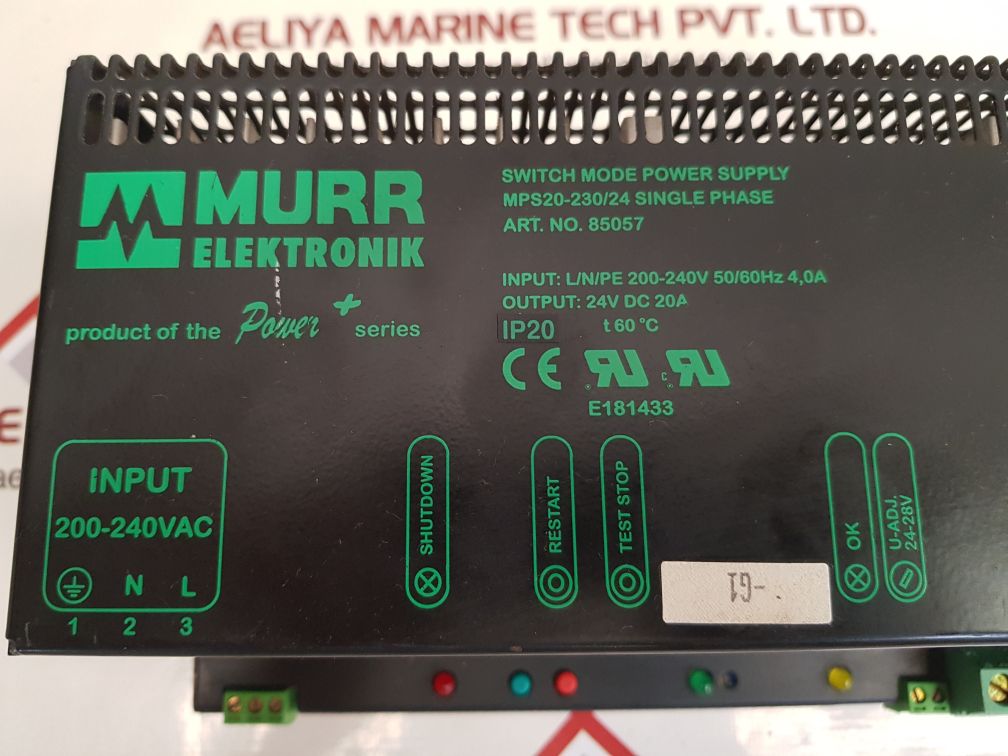 Murr elektronik mps20-230/24 single phase switch mode power supply 85057