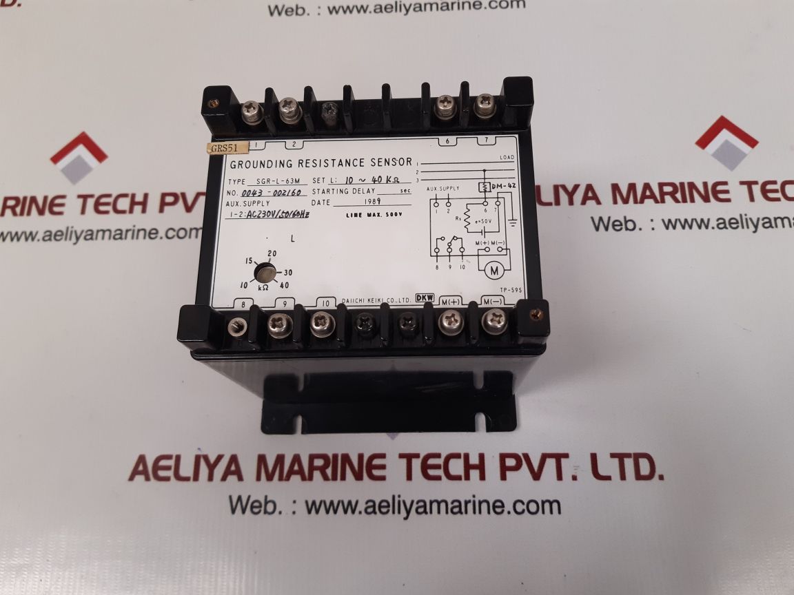 Daiichi keiki sgr-l-63m grounding resistance sensor ac 230v/50/60hz