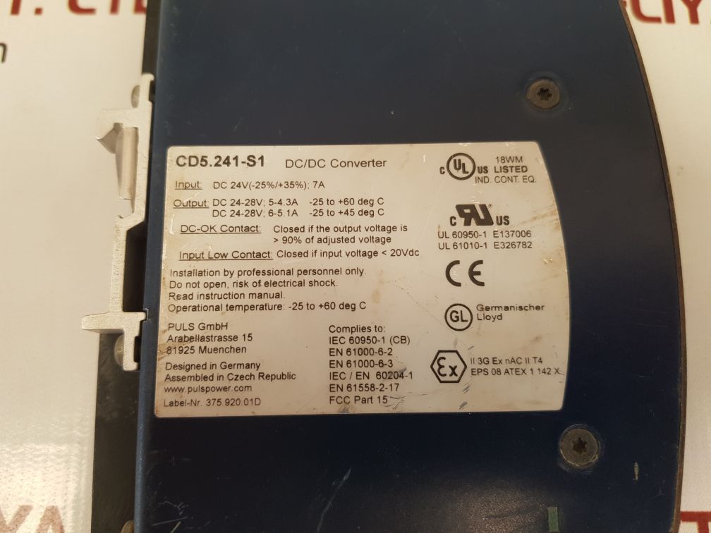 Puls cd5.241-s1 dc/dc converter