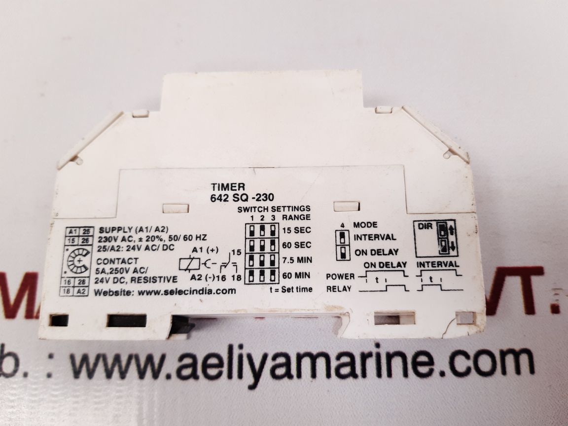 Selec 642 sq-230 on delay timer 642sq