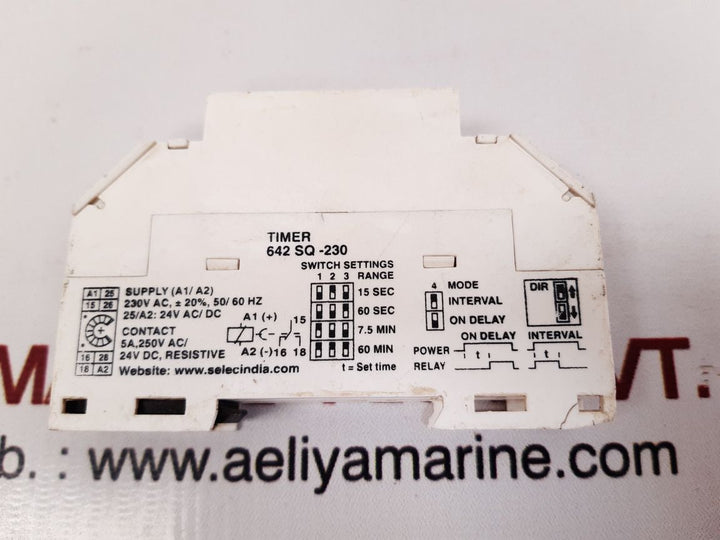 Selec 642 sq-230 on delay timer 642sq