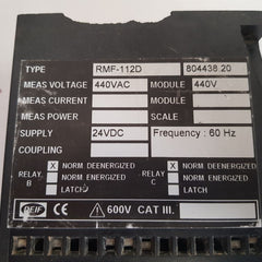 Deif rmf-112d frequency relay 804438.20