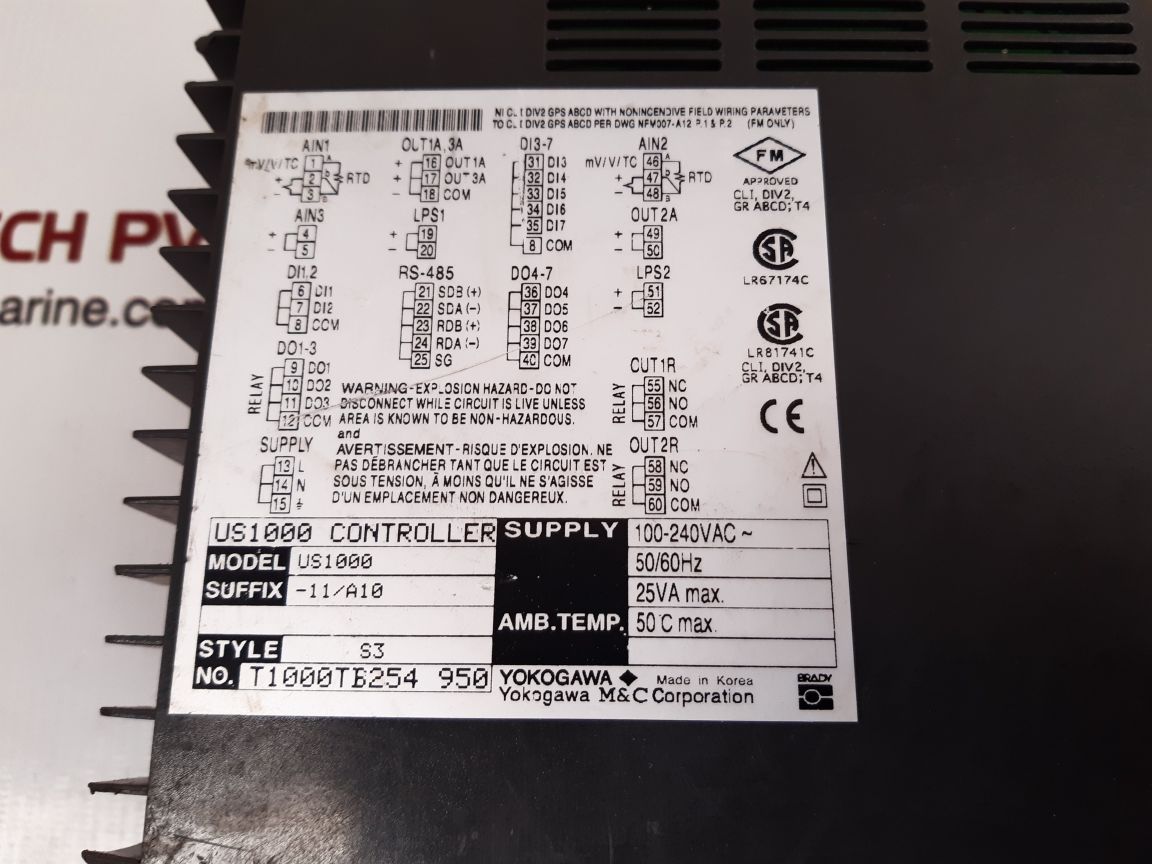 Yokogawa us1000  s3 controller single loop