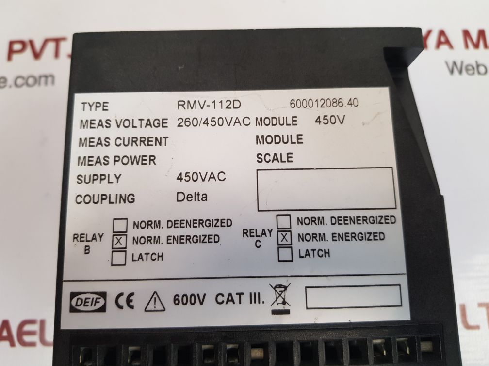Deif rmv-112d protective voltage relay 600012086.40
