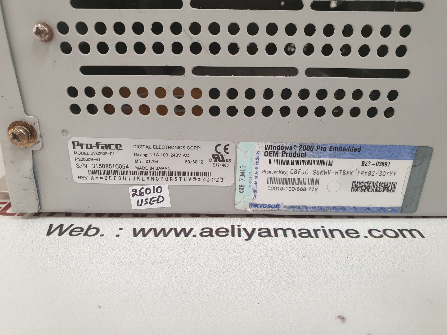 Pro-face 3180005-01 ps2000b-41 cpu  1.1 a 100-240v  ac 50/60 hz