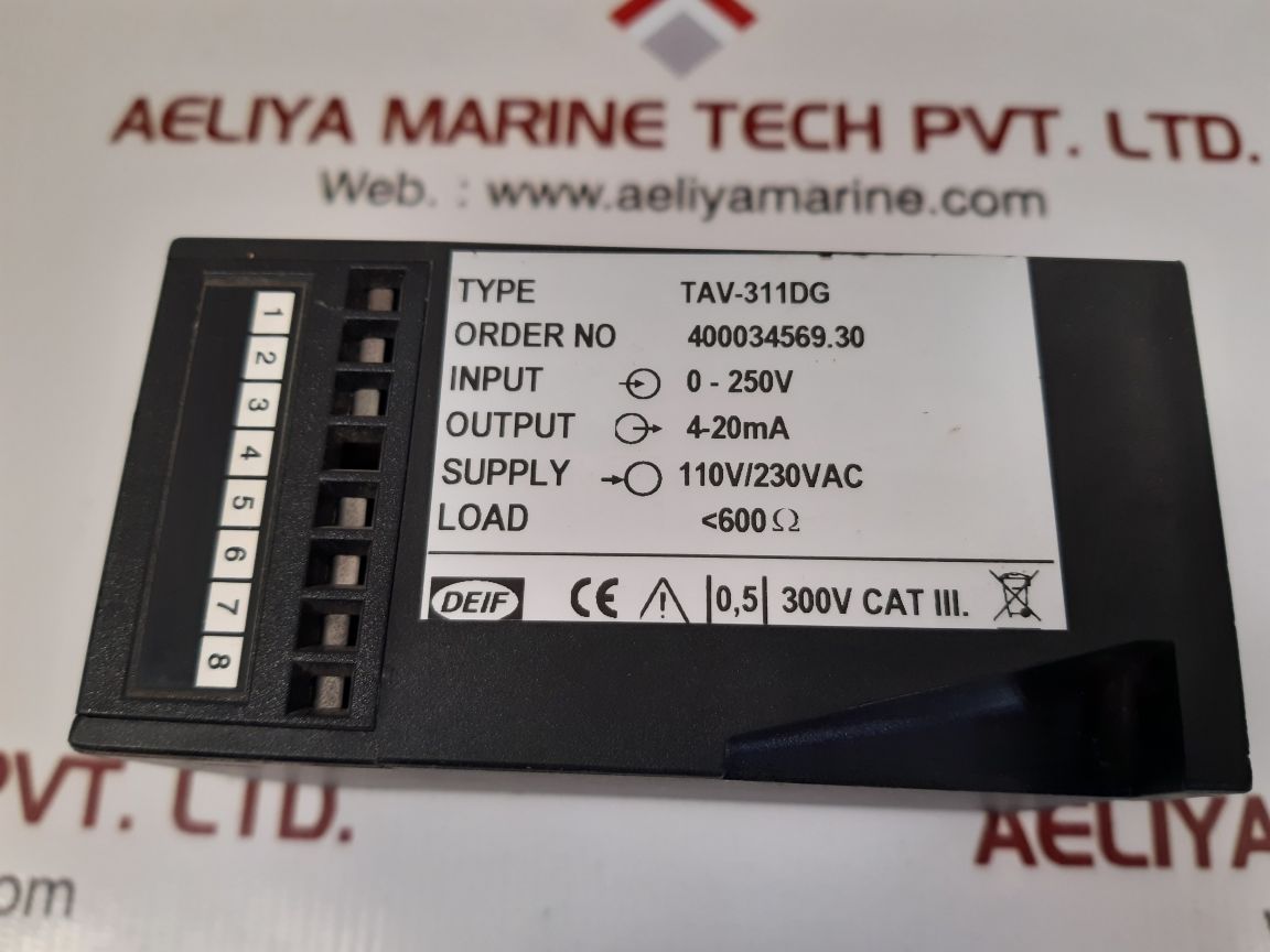 deif tav-311dg voltage transducer 250v