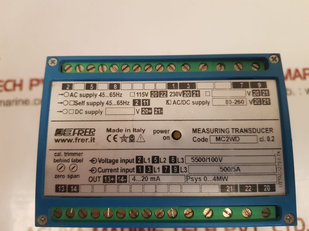 Frer mc2wd power supply transducer 500/5a
