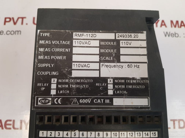 Deif rmf-112d frequency relay 249336.20