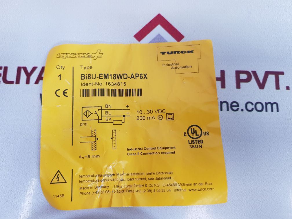 Turck bi8u-em18wd-ap6x proximity sensor
