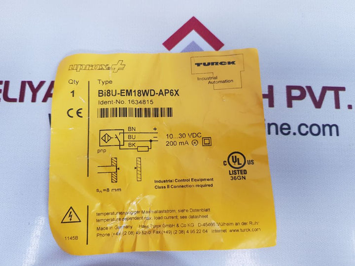 Turck bi8u-em18wd-ap6x proximity sensor