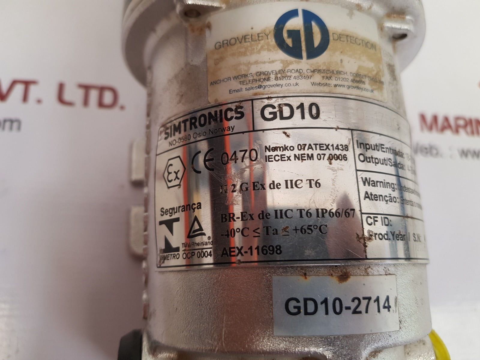 Simtronics gd10-p00-17dg-0xh-00 infrared gas detector 