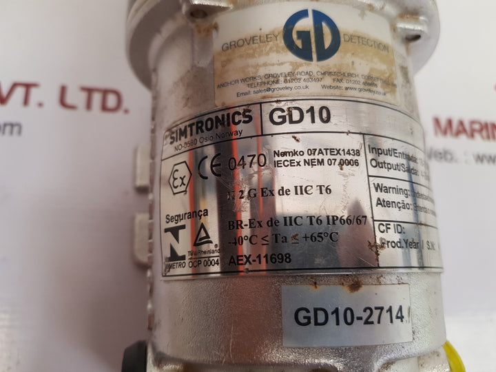 Simtronics gd10-p00-17dg-0xh-00 infrared gas detector 
