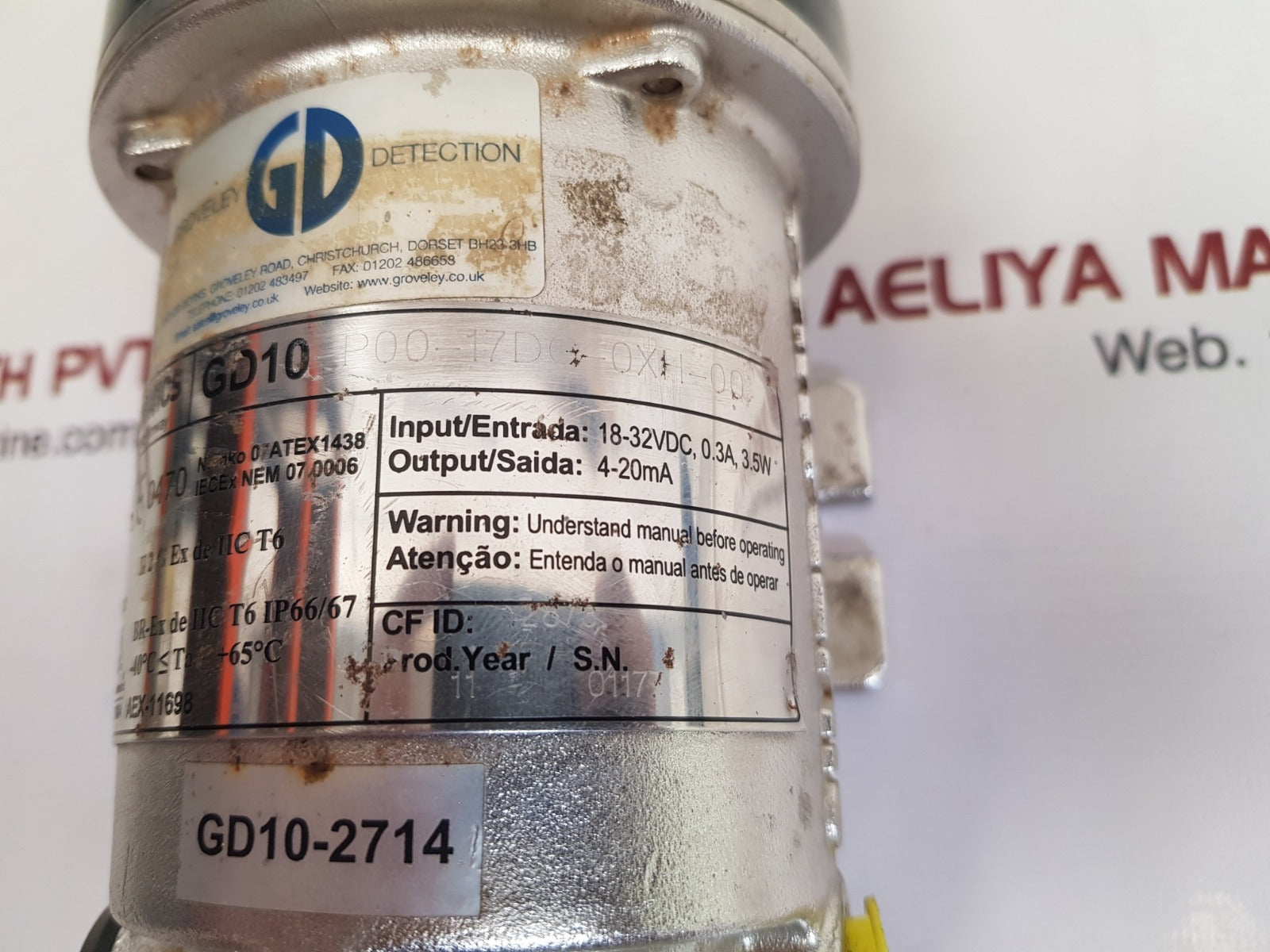 Simtronics gd10-p00-17dg-0xh-00 infrared gas detector 