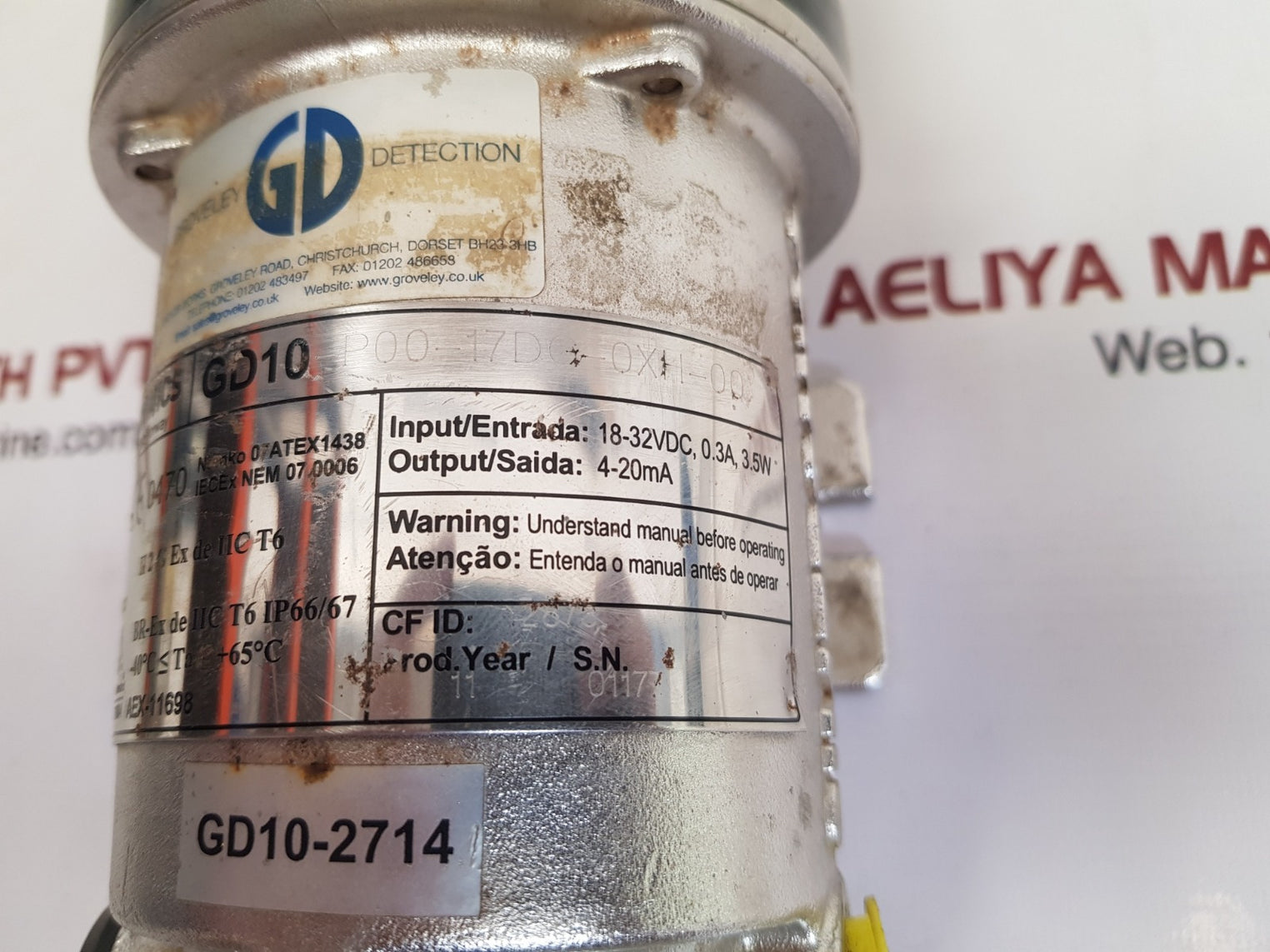 Simtronics gd10-p00-17dg-0xh-00 infrared gas detector 
