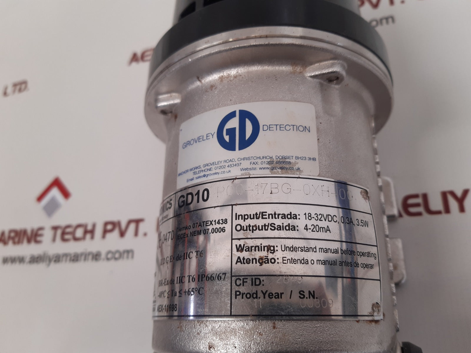 Simtronics gd10-p00-17bg-0xh-00 infrared point gas detector 