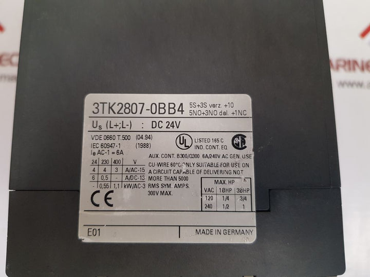 Siemens 3tk2807-0bb4 safety relay combination