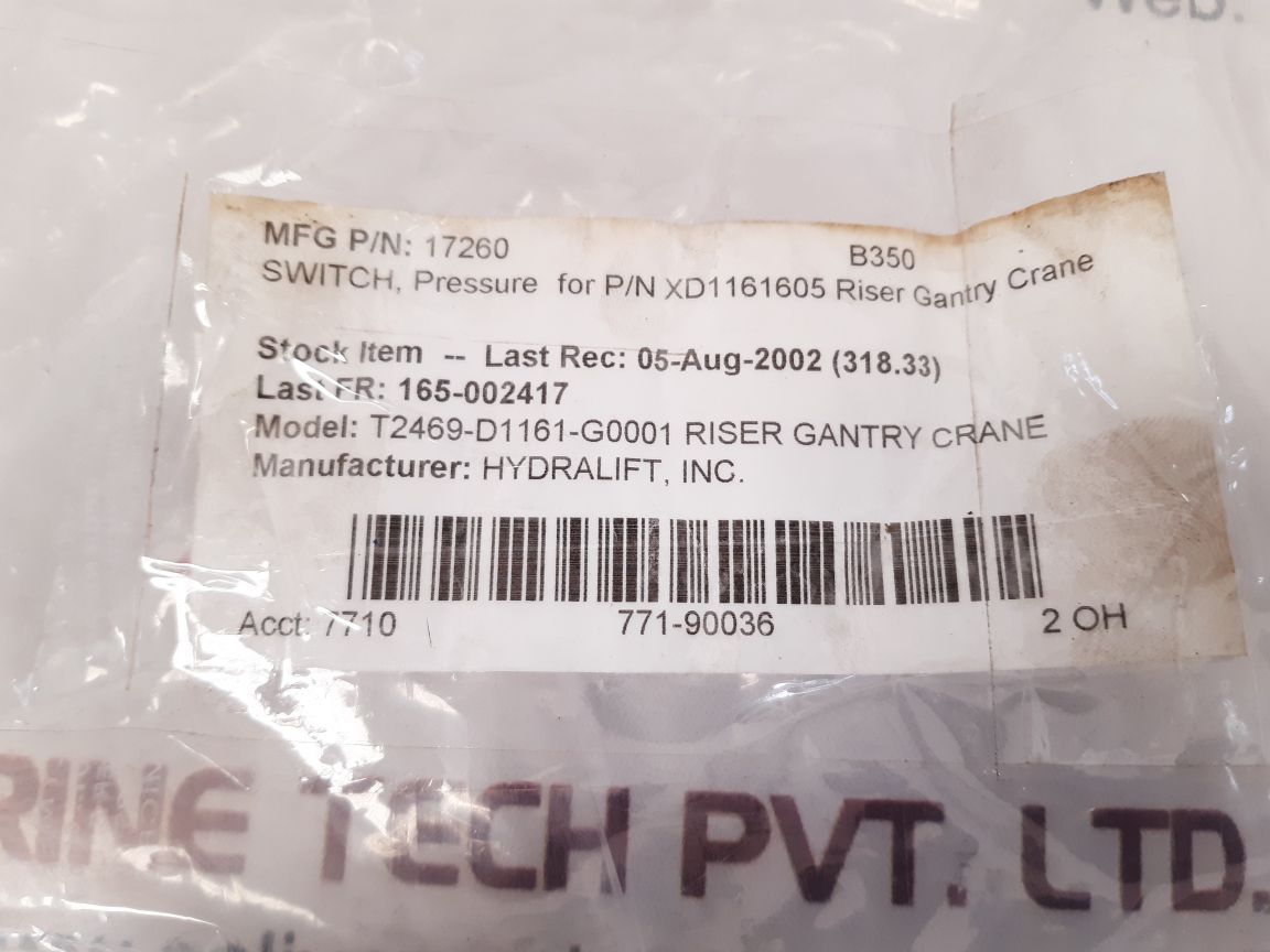 Oiltech ds 302/g pressure switch
