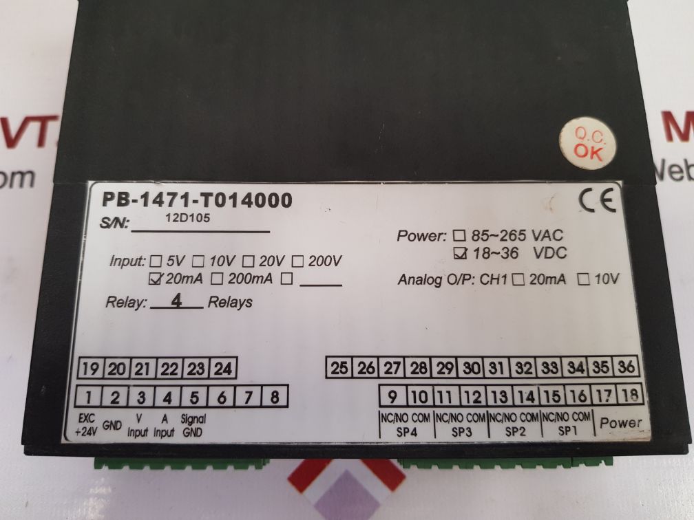 Finetek pb-1471-t014000 microprocessor panel meter