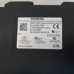 Siemens 6gk5208-0ba10-2aa3 scalance x208 ethernet switch used