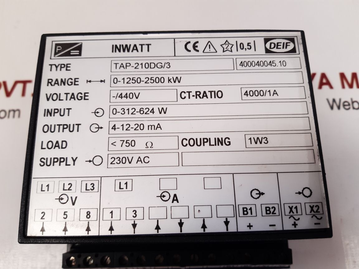 Deif tap-210dg/3 inwatt transducer 0-1250-2500 kw