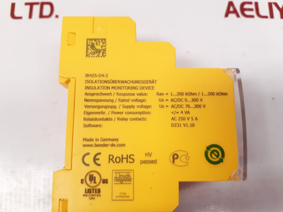 Bender ir425 isometer ir425-d4-2 insulation monitoring device