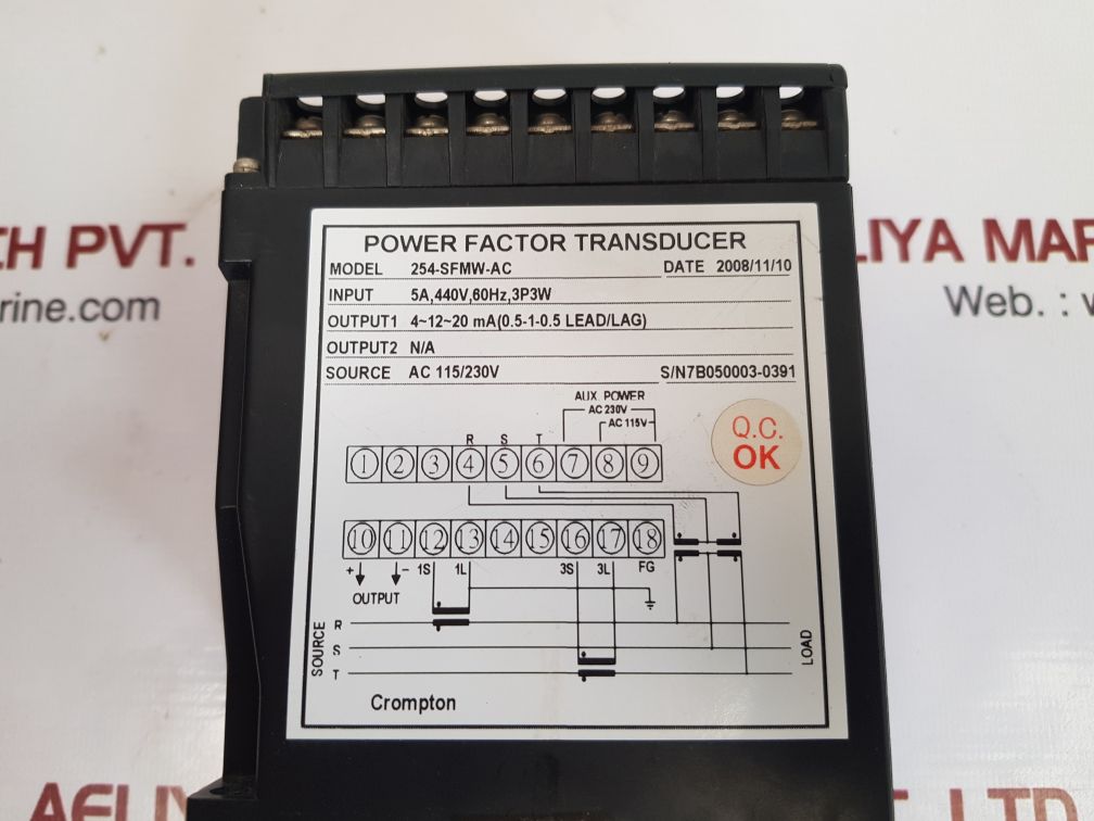 Crompton 254-sfmw-ac power transducer
