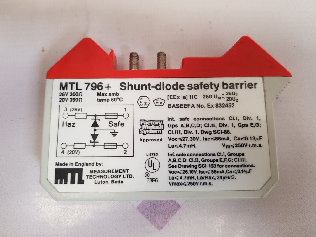 Measurement technology mtl 796+ shunt-diode safety barrier