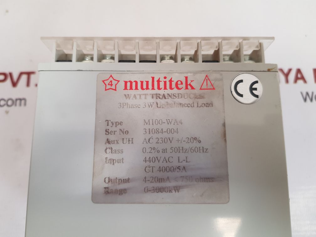 Multitek m100-wa4 watt transducer