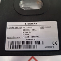 Siemens lok16.250a27 oil burner controller