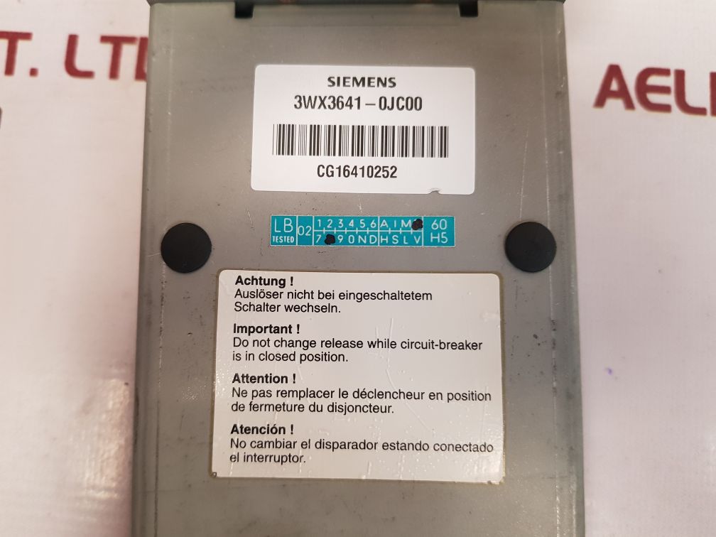 Siemens 3wx3641-0jc00 over-current release