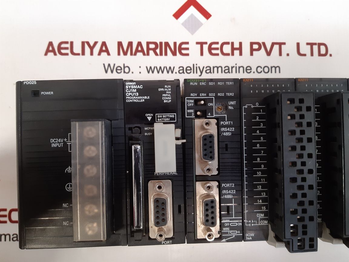 Omron cj1w-pd025,cj1m cpu13,scu31-v1,id211,od212,ic 101 power supply unit 