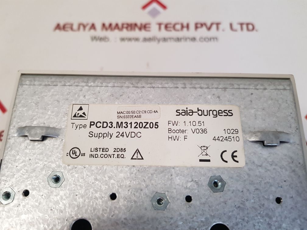 Saia-burgess pcd3.m3120z05 power supply with pcd3.w340 input module Used 